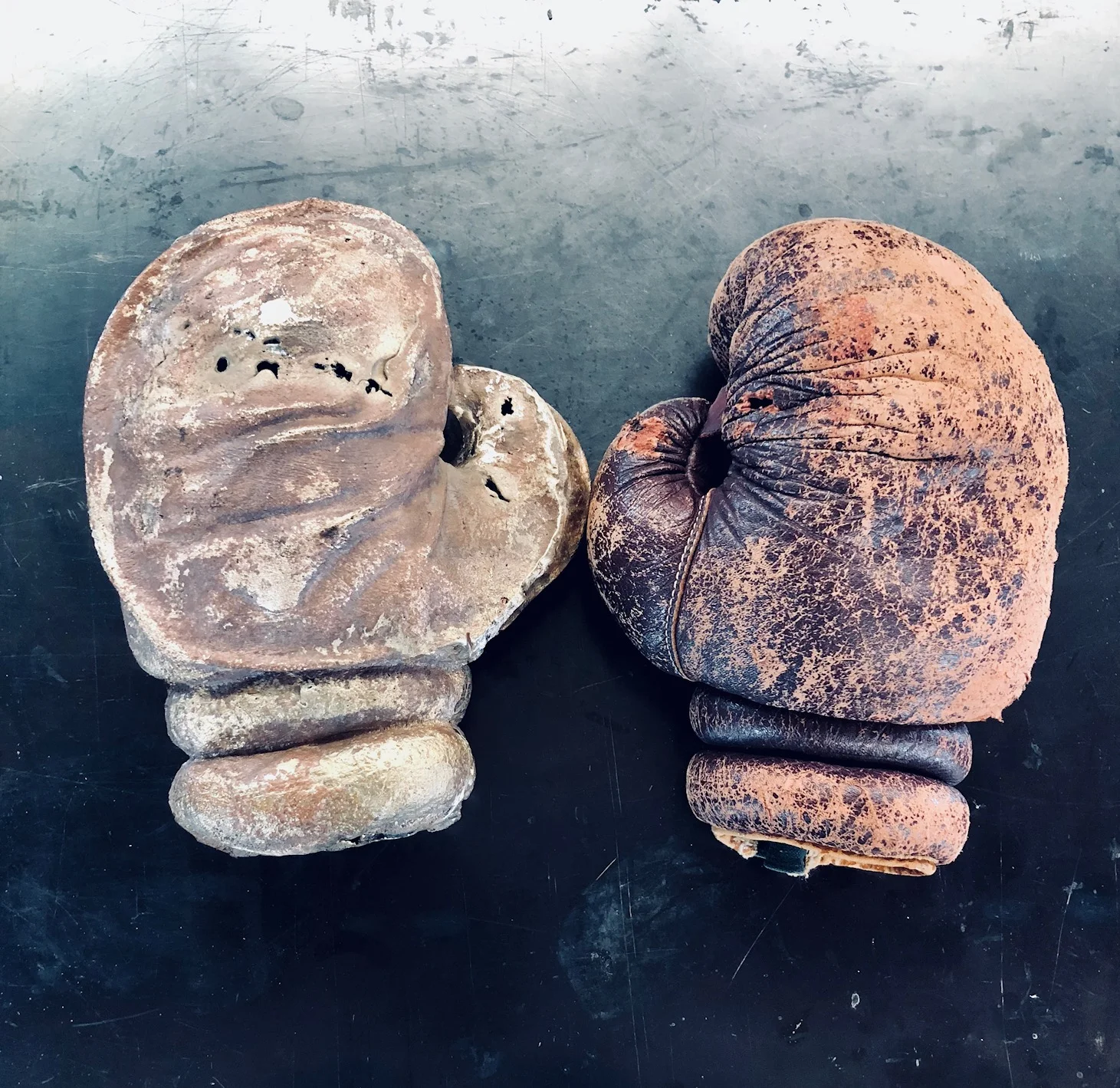Untitled Bronze (left) and Leather glove (right) 2018 10” h x 15” w x 4” d