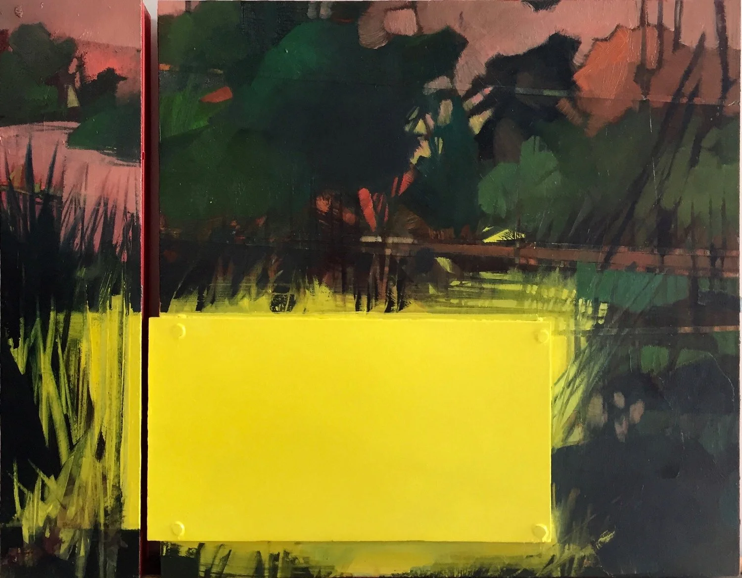 Reconfigured Two , oil on two panels, 15" x 12" 2017