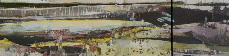 Thirtyseven:seven , oil on panel, 12" x 48", 2010