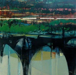 Thirtyseven:seventeen , Oil on two panels, 48" x 48", 2011.