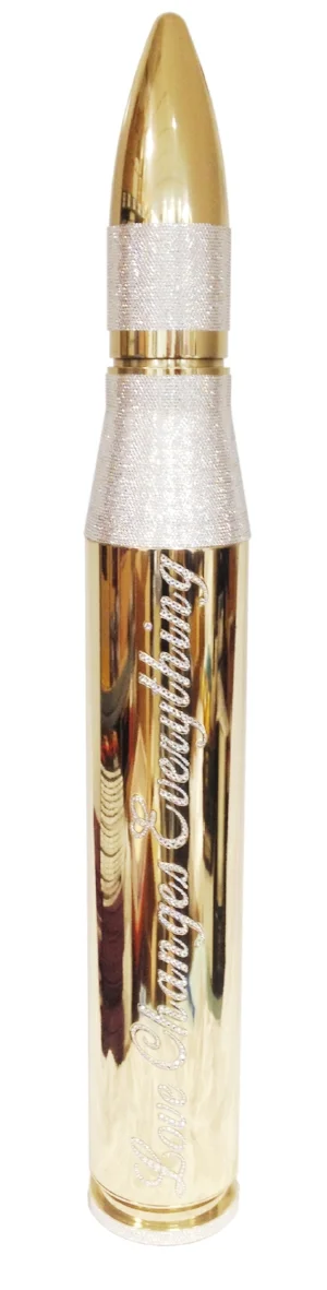 Love Changes Everything Bullet Series, aluminum with gold finish, Swarovski Crystals