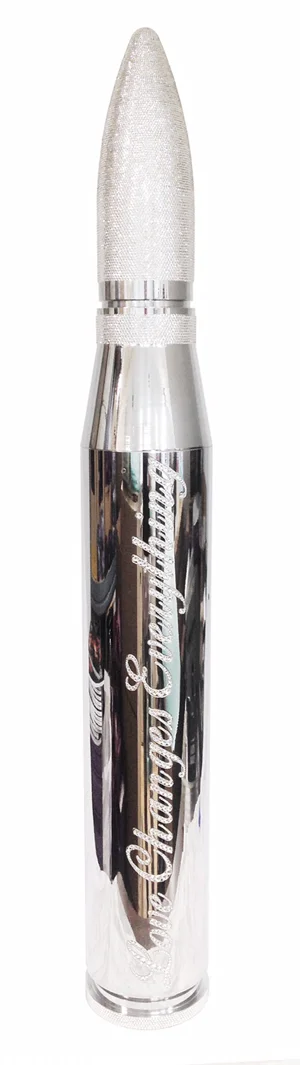 Love Changes Everything Bullet Series, aluminum with silver finish, Swarovski Crystals
