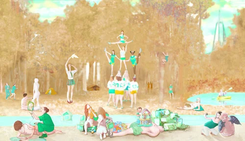 The Park Digital duraflex-print, 180” x 34.5”, 2010.