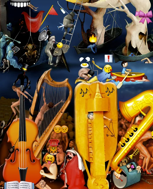 The Garden of Emoji Delights (Detail Image 6) Digital pigment print, 8.5 x 21 inches, 2013.