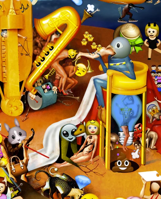 The Garden of Emoji Delights (Detail Image 3) Digital pigment print, 8.5 x 21 in, 2013