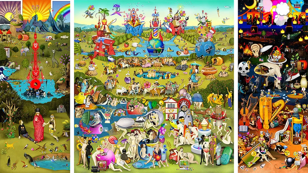 The Garden of Emoji Delights Digital pigment print, 8.5 x 21 in., 2013.