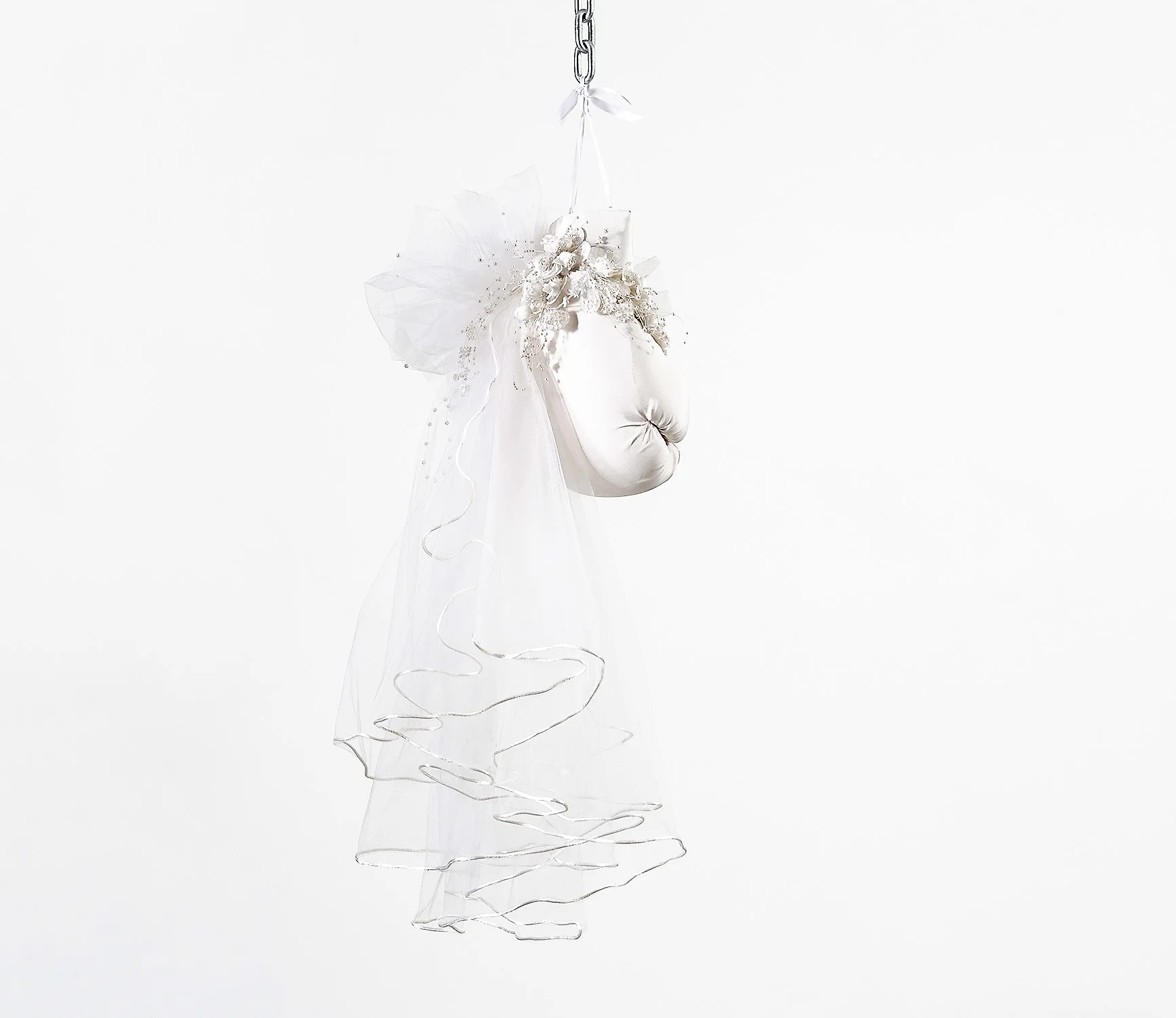 Globes Peonies Mixed Media Sculpture (2 gloves) 2018 Dimensions Variable