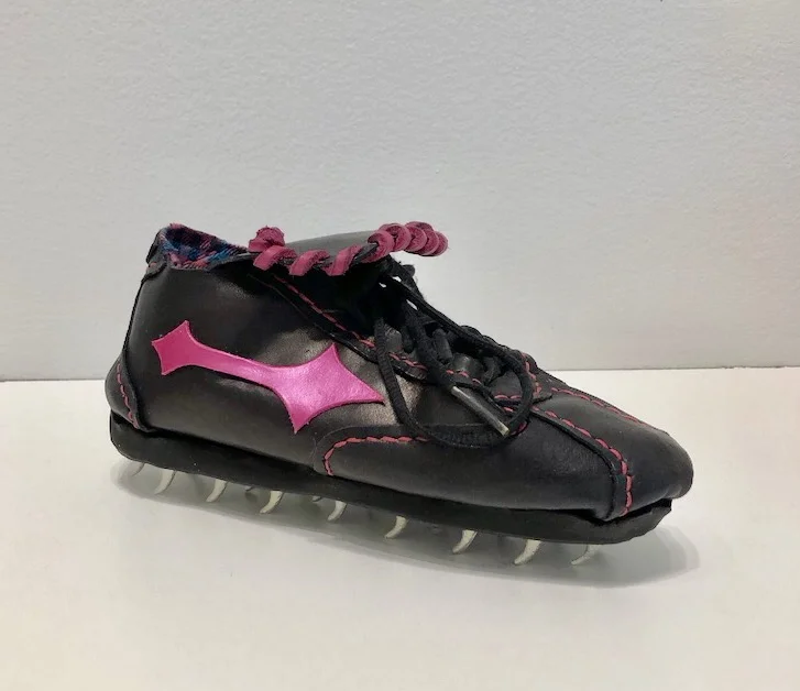 Cleat 2018 3 x 10 x 4” Leather, wax, flannel, lace