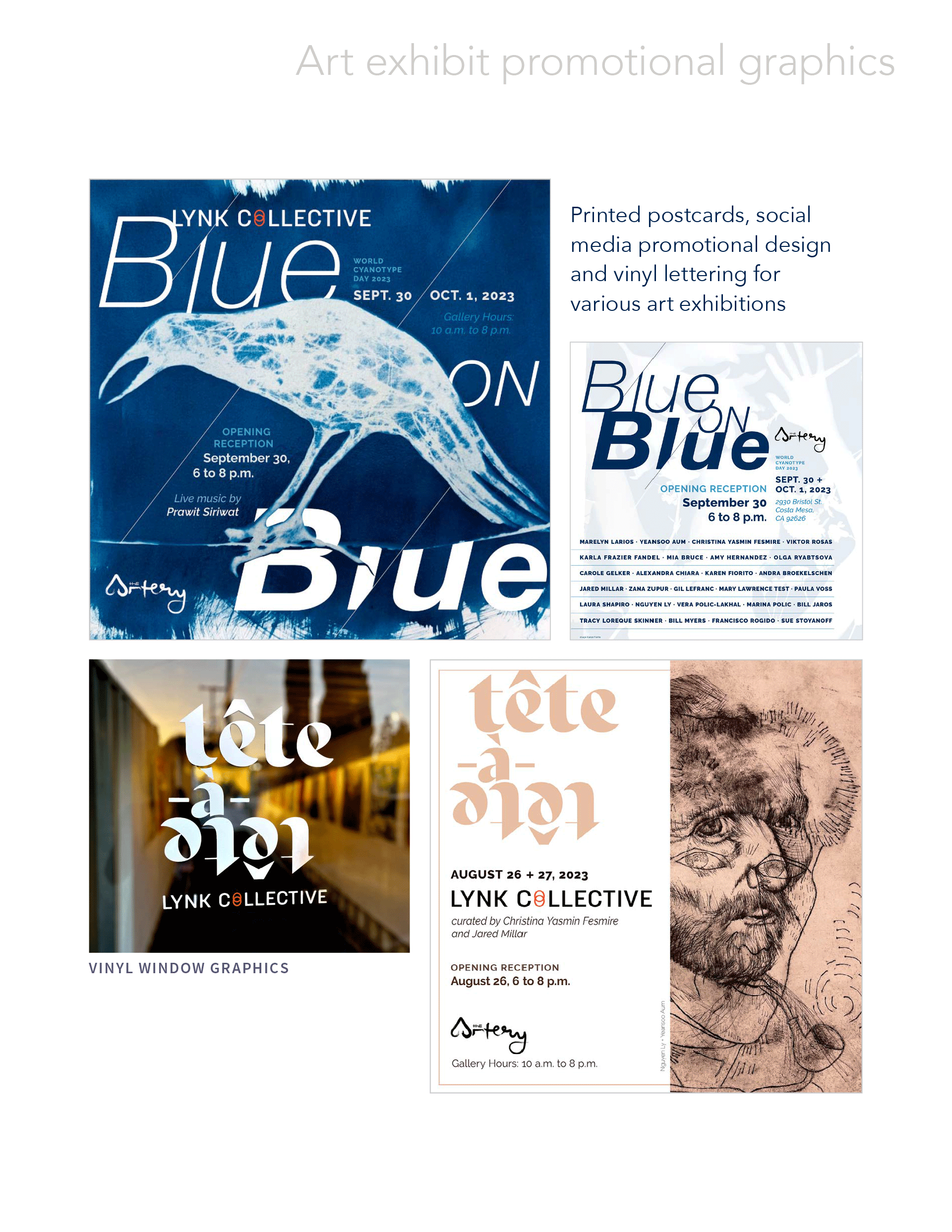 exhibition design, logotype, vinyl lettering