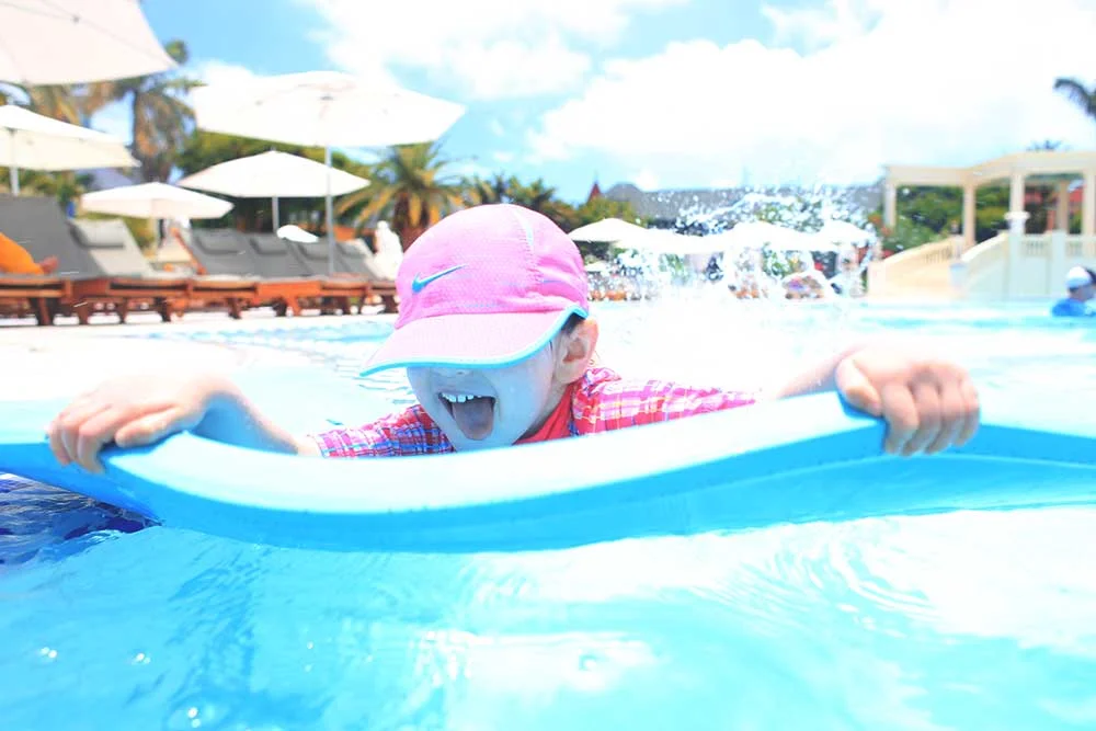 The French Village Pool is big enough for families to stake out a semi-private spot.