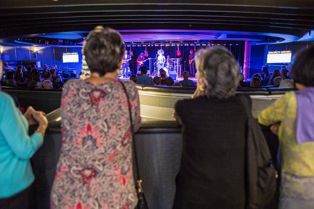 B.B. King's All Stars play their first set of the evening. We enjoyed the live entertainment on the Eurodam, but many of the ship’s activities were aimed at an older crowd.