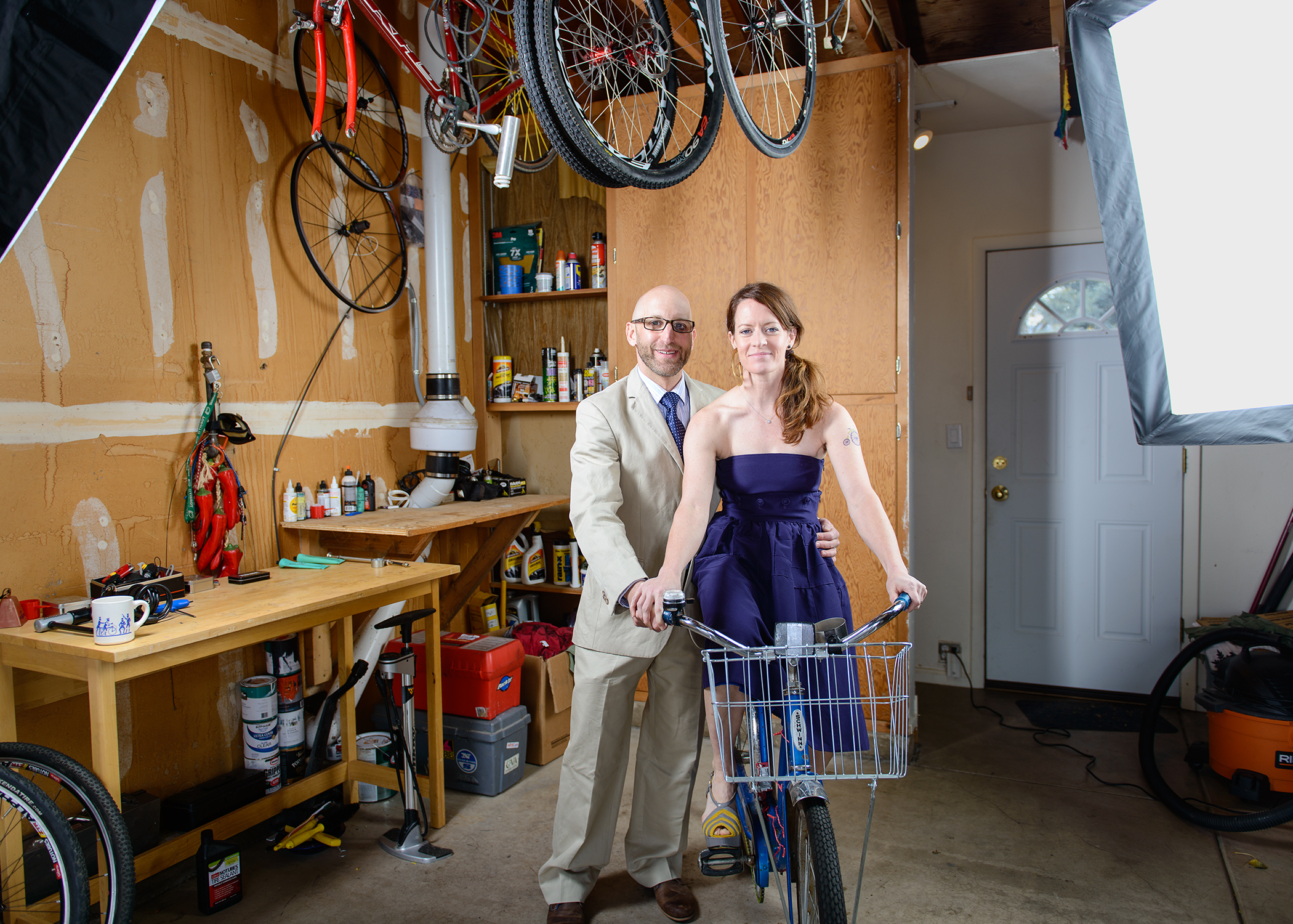 Mike & Renee with Renee's vintage Schwinn for the My Favorite Bike Portrait Series.