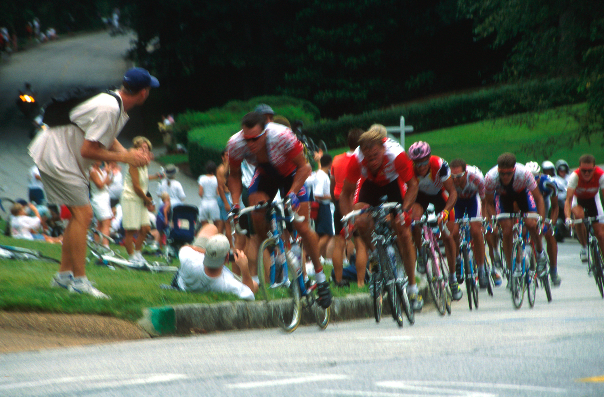  1996 Men’s Olympic Road Race. Atlanta GA. 138.7 miles at an average speed of 28.14MPH! Left to Right - Lance Armstrong - USA, Zbigniew Spruch - Poland, Melchor Mauri - Spain, Max Sciandi - Great Britain, Frankie Andreau - USA, Fabio Baldato - Italy,