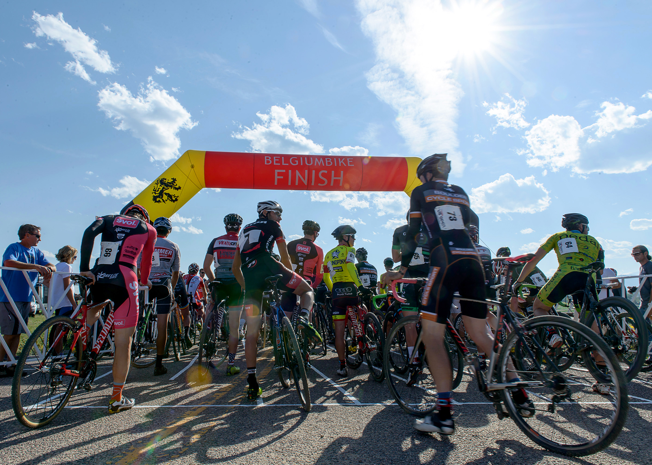 Starting Line at the US Open of Cyclocross. Boulder Reservoir. Boulder, CO.
