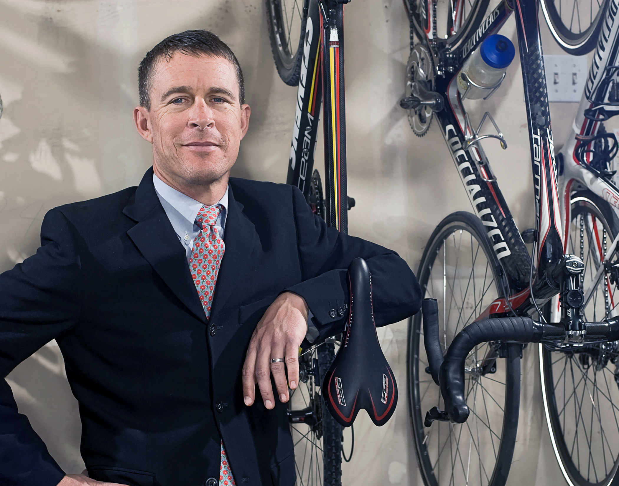  Dave, his awesome suit and his Stevens for the My Favorite Bike Portrait Series 