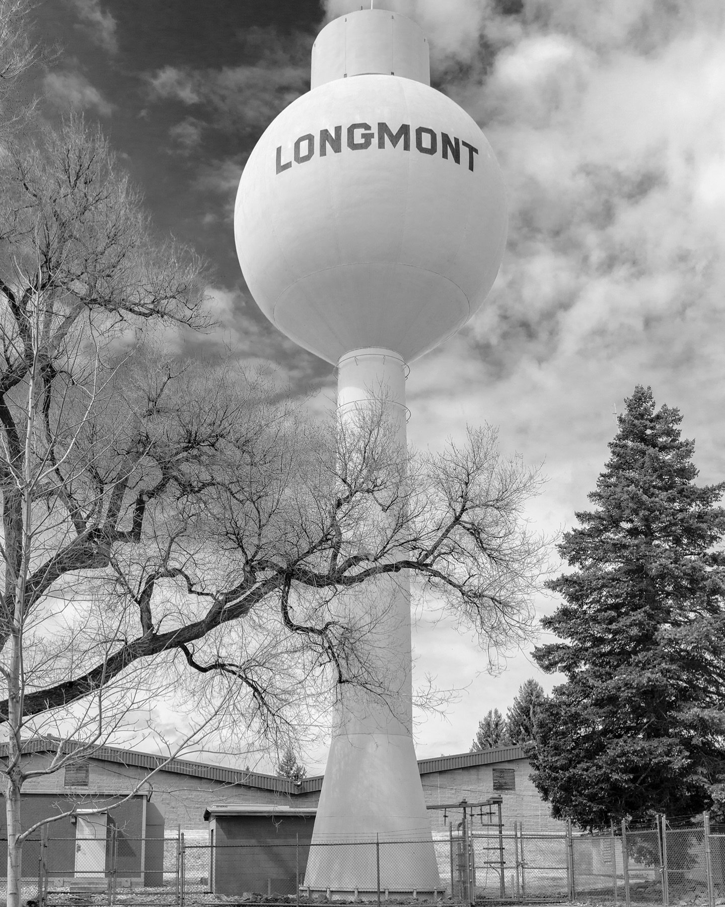 &ldquo;Good black and white photography is not about the removal of color.&rdquo;
~ Rob Sheppard

Longmont Water Tower!

I love how the trees frame the tower and the angles of the roofline in the background compliment the angular shape of the base. I