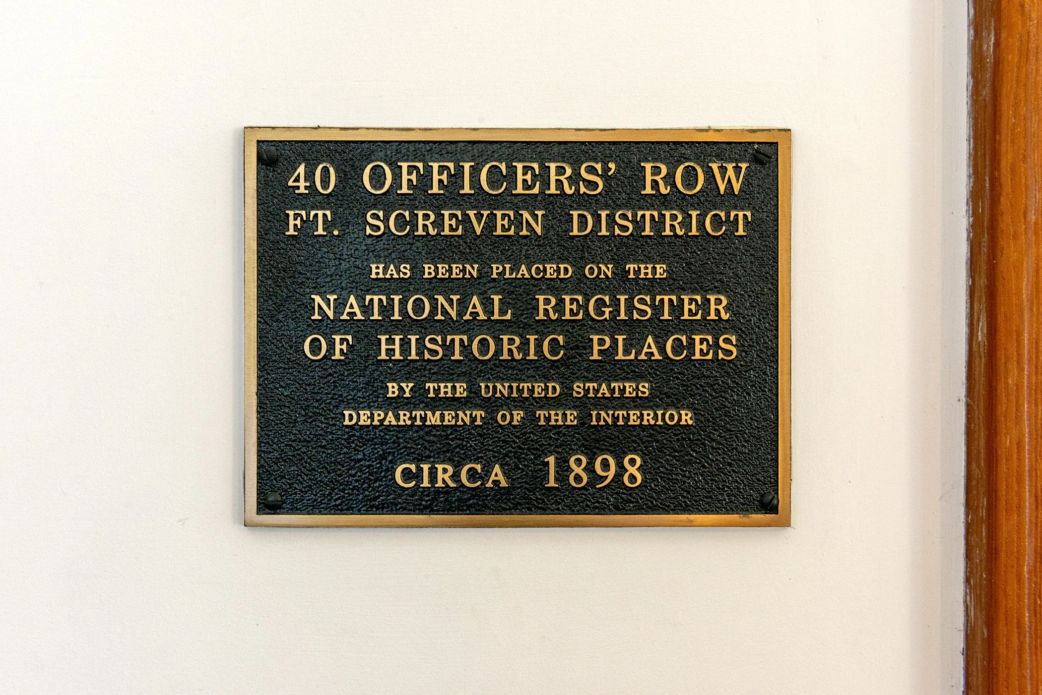 Historic plaque at Officer’s Row on Tybee Island.