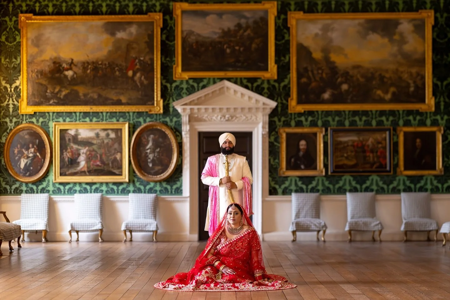 1/3 - A scene from a royal dream.
Simran &amp; Aaron looked nothing short of majestic &mdash; a bride who redefined elegance and a groom who stood with timeless strength.
This wasn&rsquo;t just a wedding, it was a royal portrait come to life.
#Simran