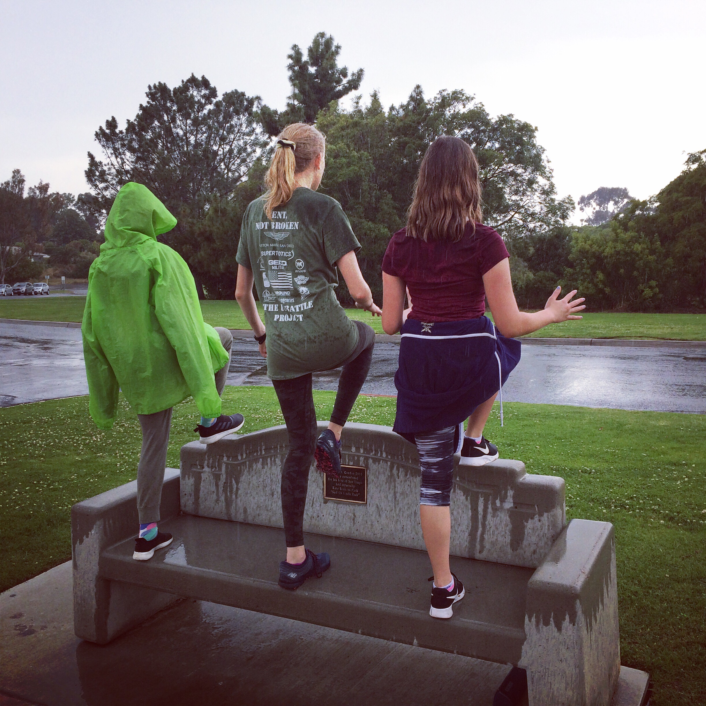 Girls exercising at Kate Sessions Park
