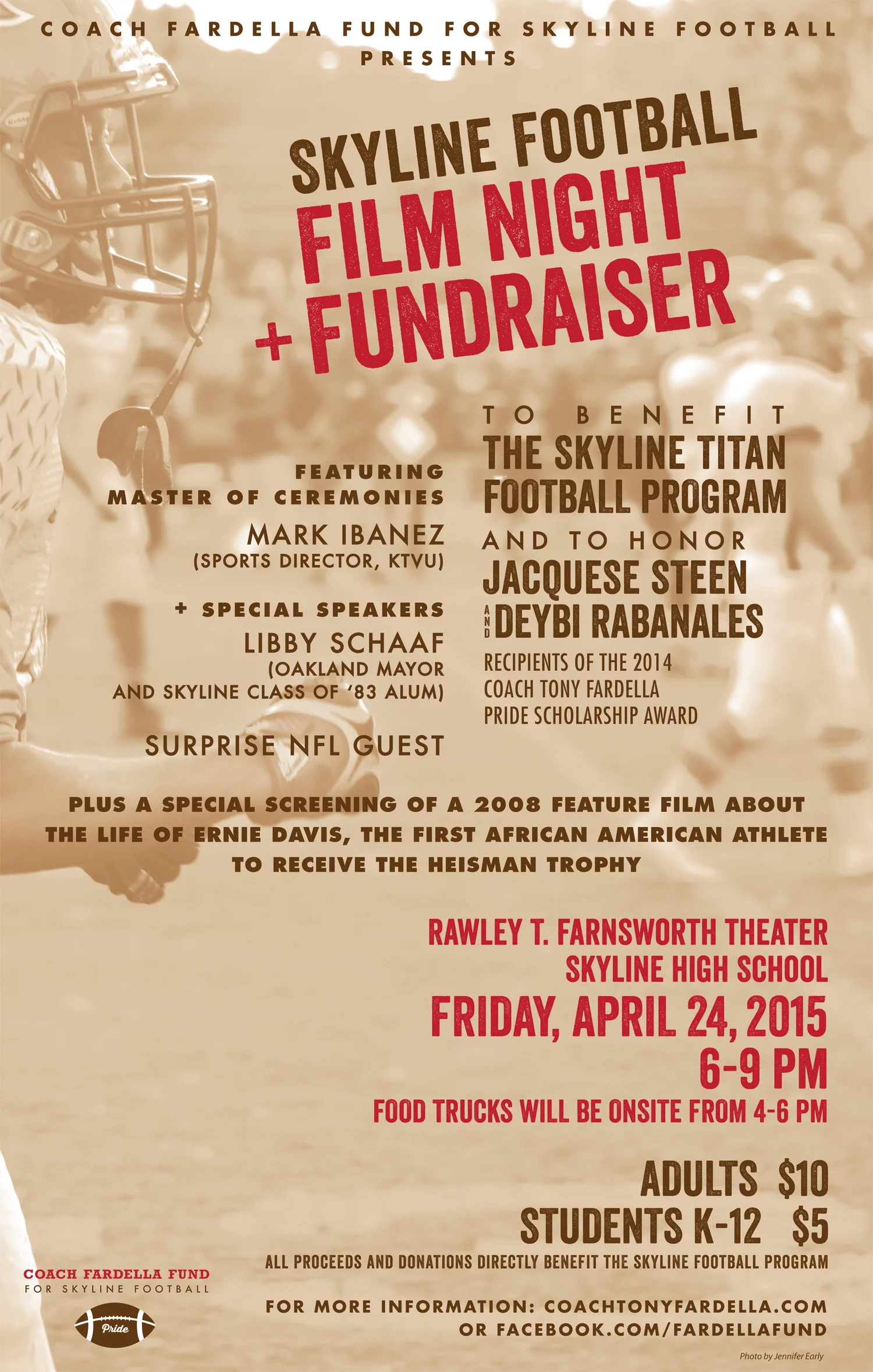 Skyline High School Football Program Fundraising Event Poster