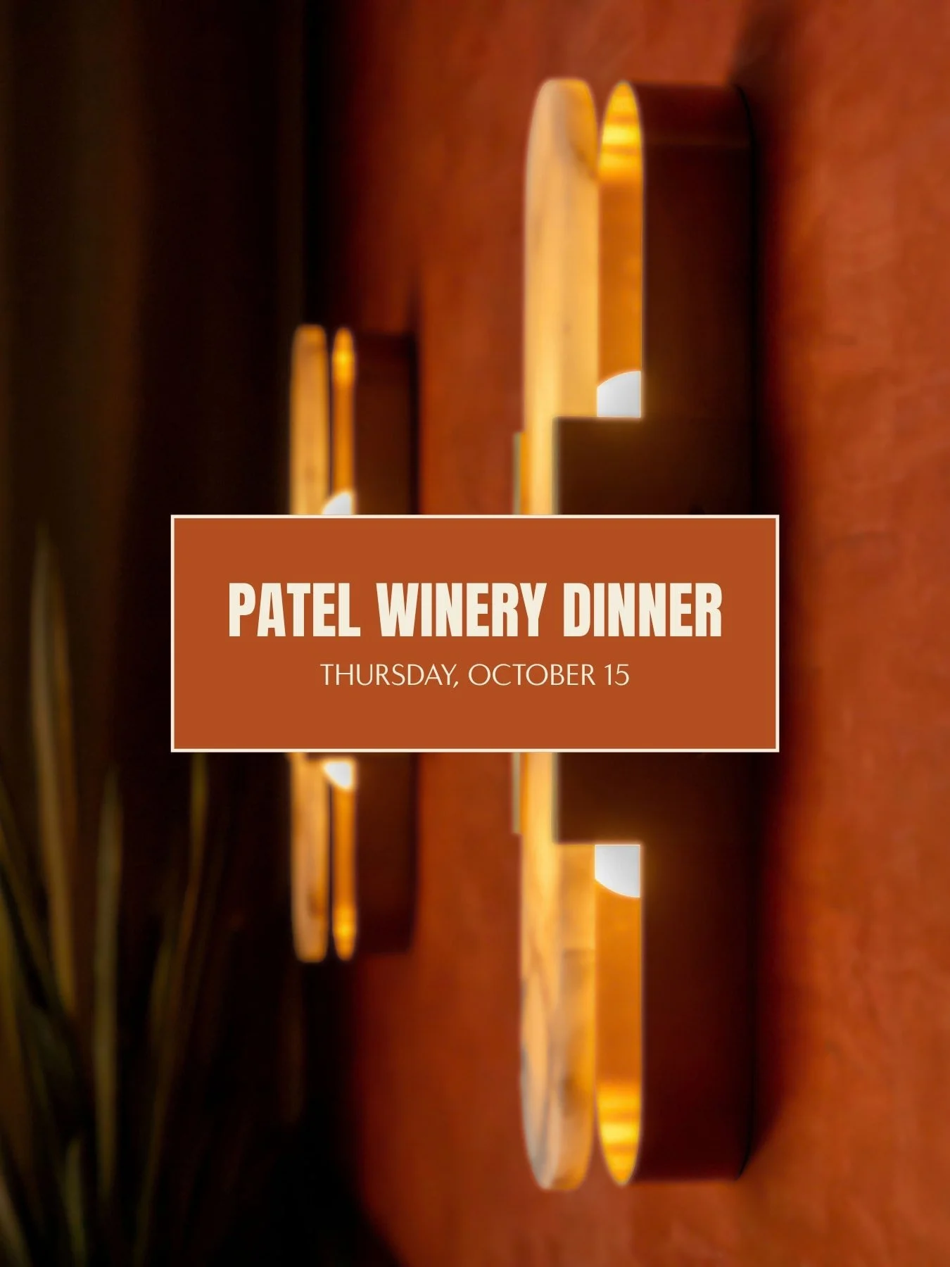 We're hosting a special wine dinner on Thursday, October 15, featuring Patel Winery from Napa Valley. 🍷

The evening will feature our new seasonal Fall Menu with an exclusive Patel Winery Pairing, as well as a Wine-by-the-Glass Takeover in the Livin