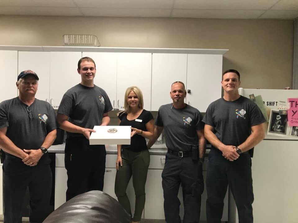 Giving donuts to first responders.JPG