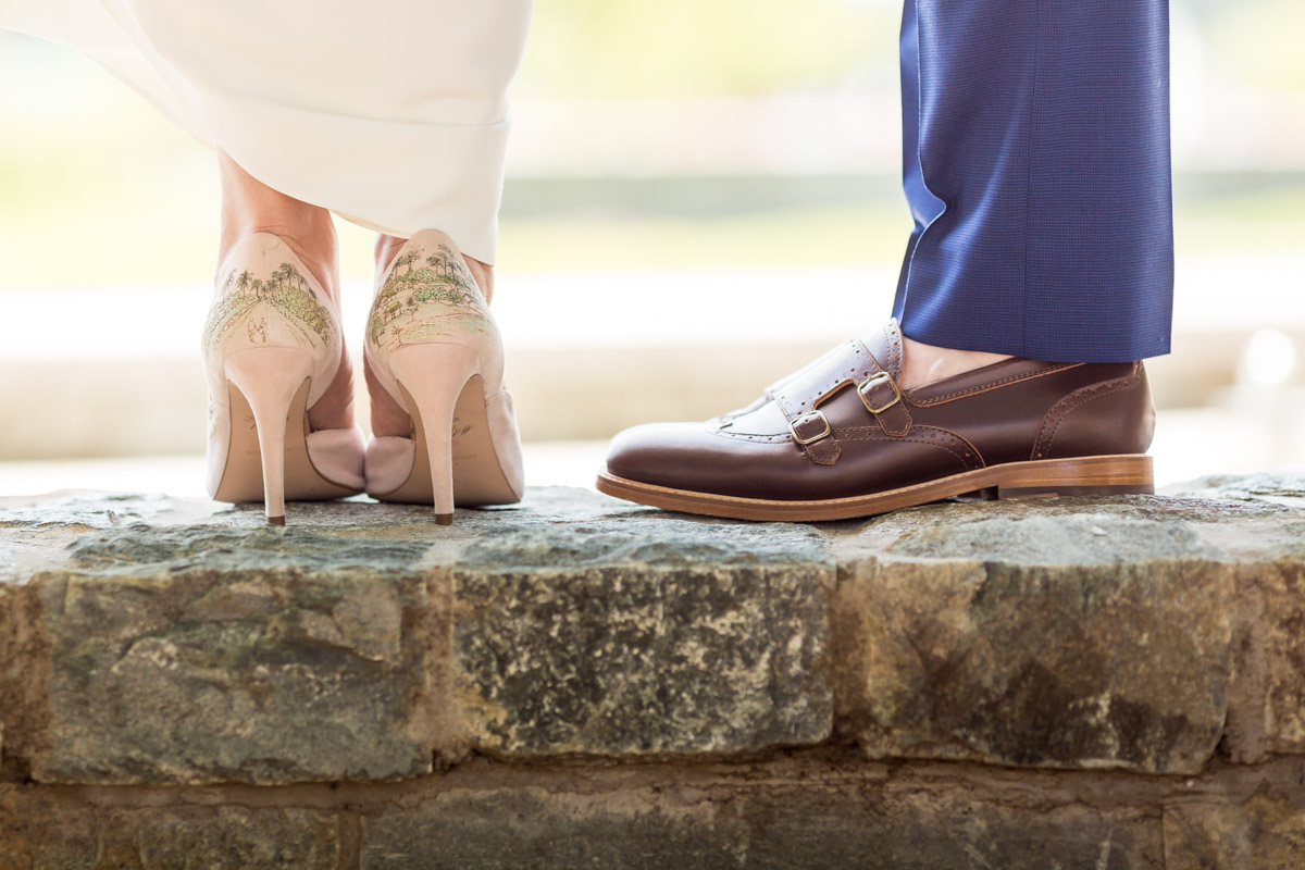 Custom painted bridal shoes, DC wedding at Arena Stage, Planning by Bella Notte, Photo by Procopio Photography