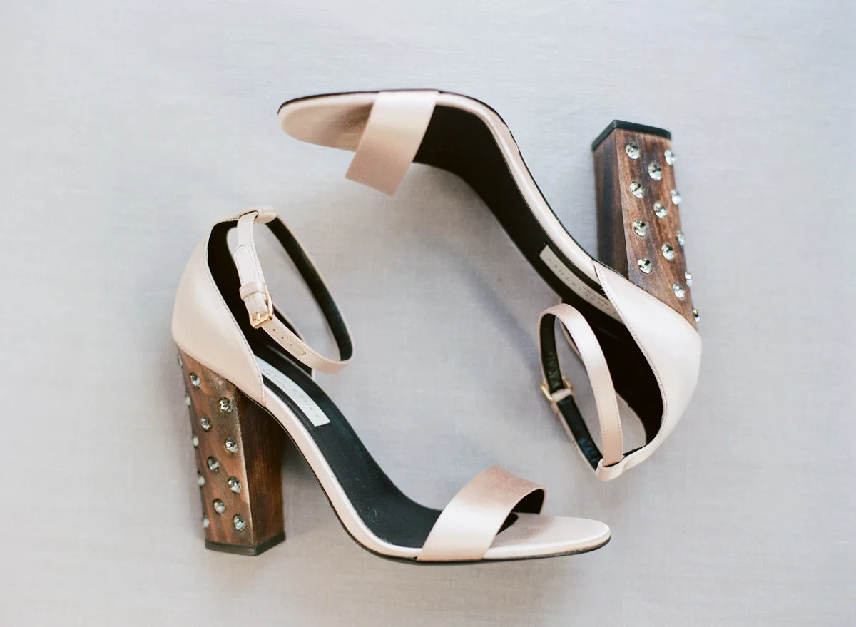 Wedding shoes with jeweled wooden heels, Planning by Bella Notte, Photo by Elisa Bricker Photography