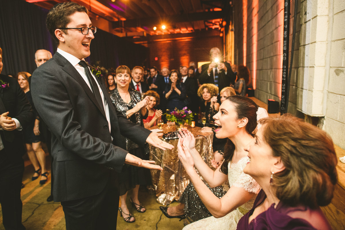 Bedeken during a modern Jewish wedding at Dock 5 at Union Market, DC, Planning by Bella Notte, Photo by Sam Hurd