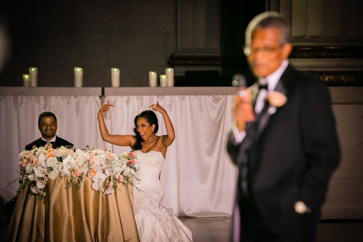 Funny wedding toasts at the Mellon Auditorium in DC, Planning by Bella Notte, Photo by The Observatory