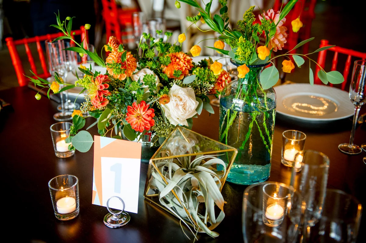 Modern Dock 5 at Union Market wedding reception decor, planning by Bella Notte, Photo by Andrew Harnik