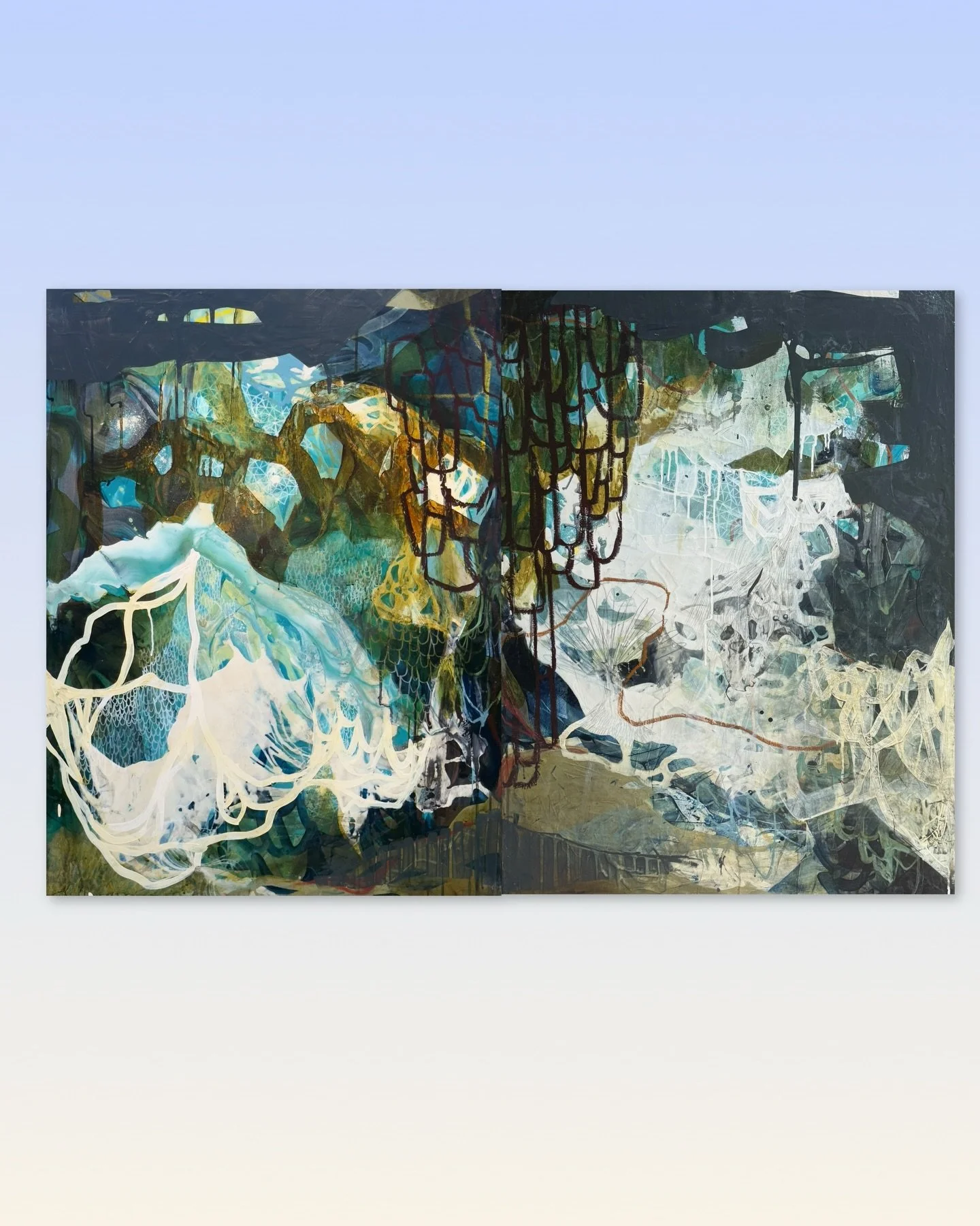 🌊This piece feels like a shift for me&mdash;less about excavation and more about movement and flow.

Instead of digging things out, the image kind of forms through drifting, dissolving, reconnecting. Nothing is really fixed&hellip; everything is mov