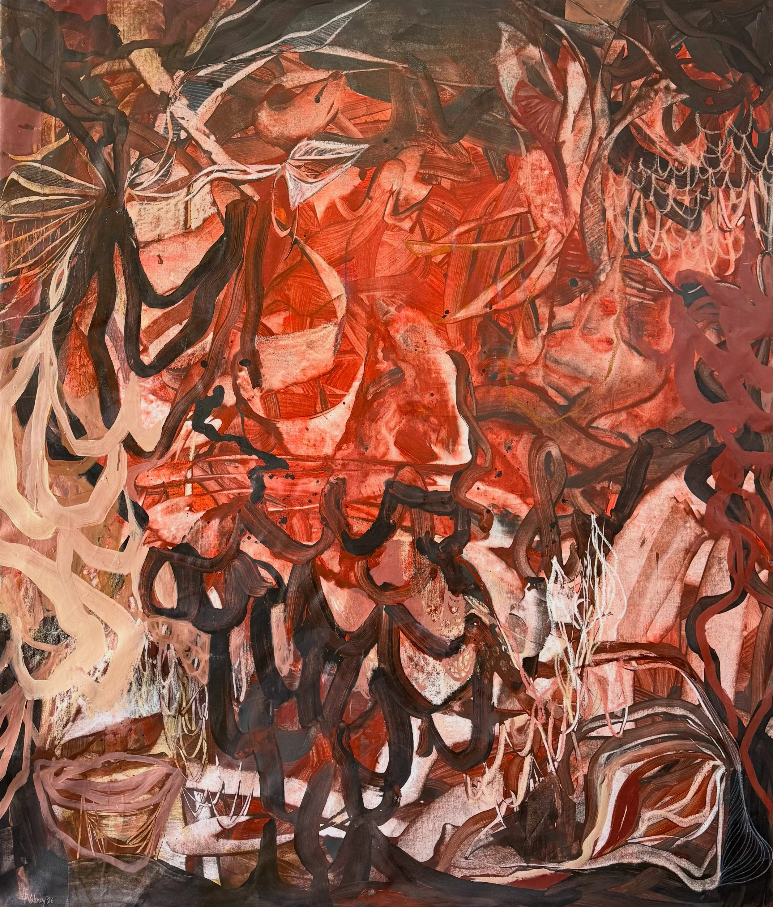📍 NEW💥 This painting began with movement&mdash;fluid, organic shapes, one responding to the next. I tried not to control where it was going, but to follow the forms as they appeared.

As it evolved, I started seeing something between an inner lands