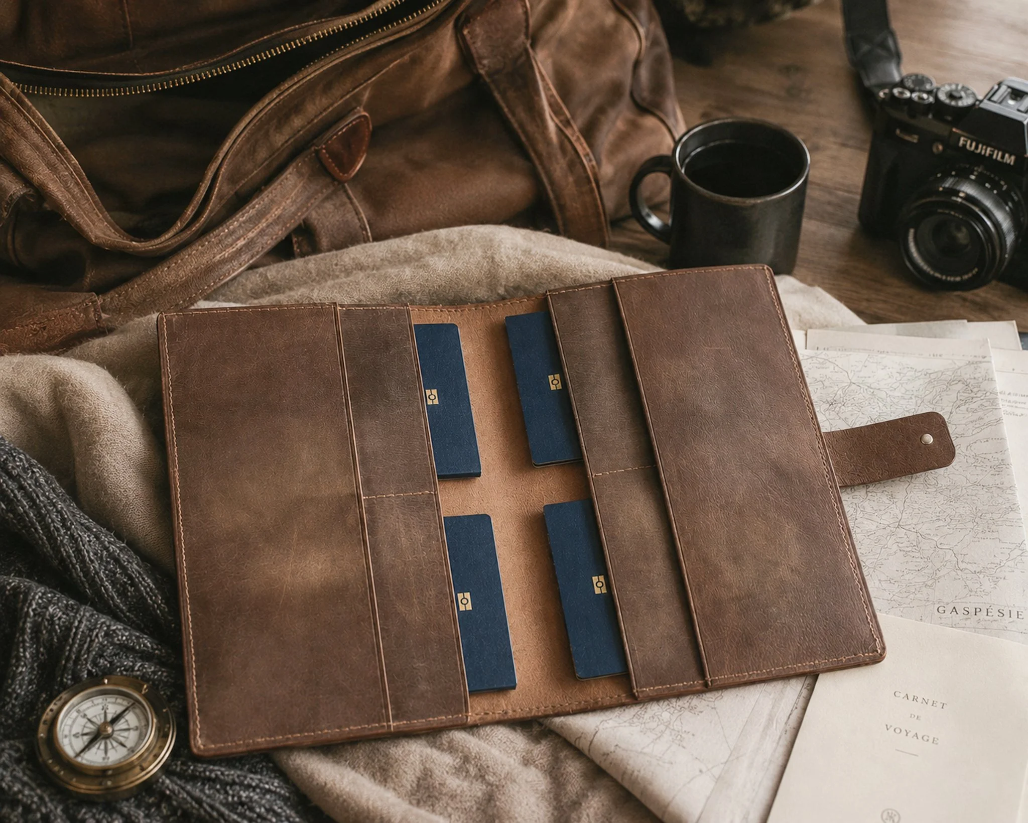 &Agrave; quatre, &ccedil;a fait beaucoup de passeports. Heureusement, ils sont tous au m&ecirc;me endroit. 🌍
Fabriqu&eacute; au Qu&eacute;bec pour accompagner les voyages en famille, d&rsquo;ici jusqu&rsquo;au bout du monde. ✈️