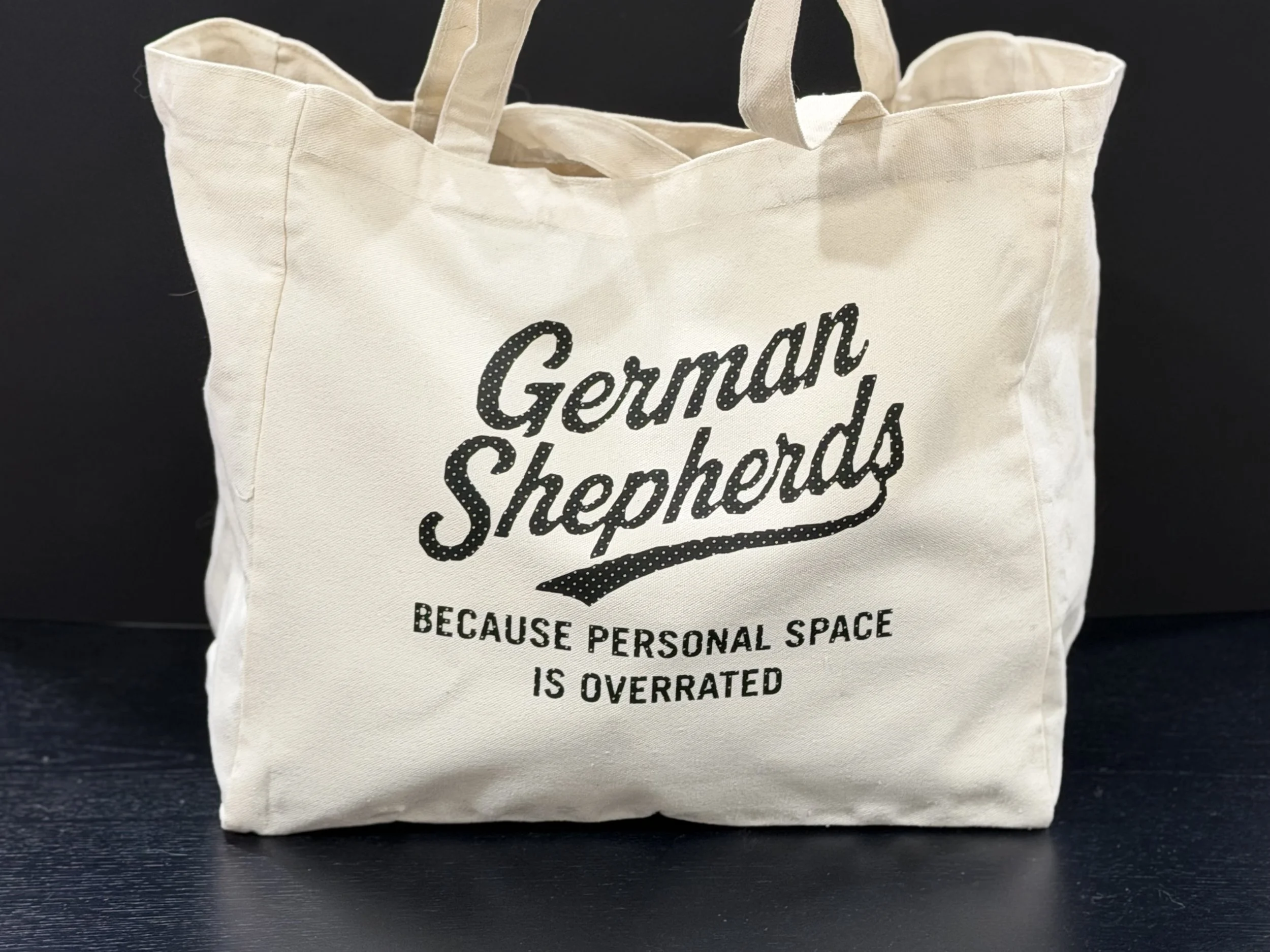 Extra Large Canvas Tote Bag -German Shepherds Because Personal Space is Overrated