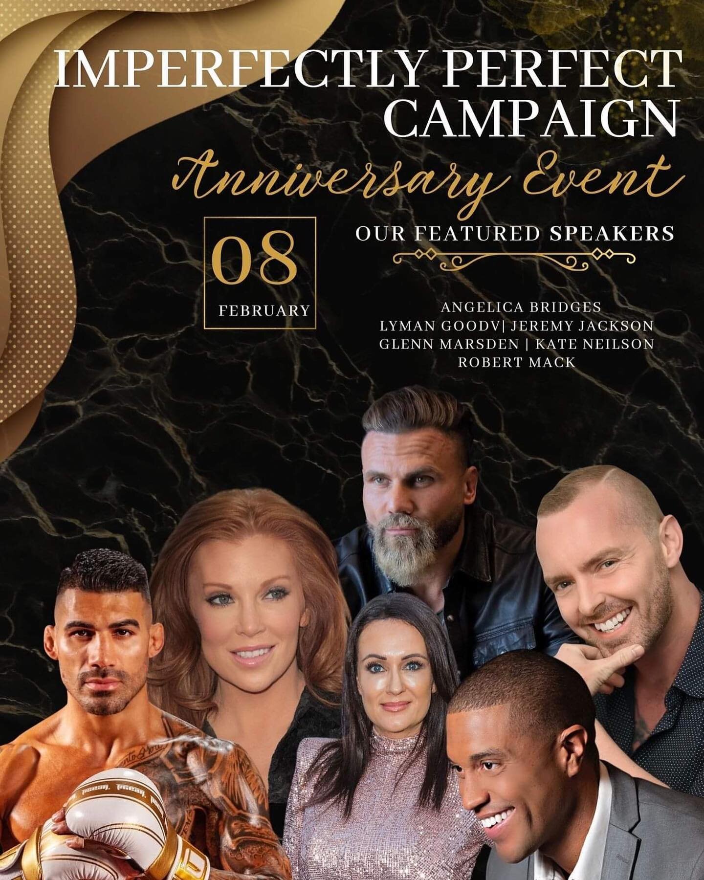 The Countdown has officially begun for the Imperfectly Perfect Campaign 5 Year VIP Anniversary Event in Los Angeles with featured speakers, including the amazing @angelicabridges @jeremyjacksonfitness @lymangoodmma @kateneilsonofficial @robmackoffici