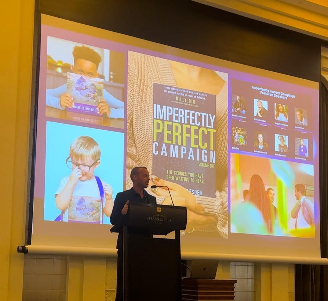 What an absolute honour for founder @_glennmarsden to be stood presenting  @imperfectlyperfectcampaign Global Efforts in Dubai to some of the most honorary delegates in Business. 

#honour #godswork #imperfectlyperfectcampaign #dubai #speaker #mental