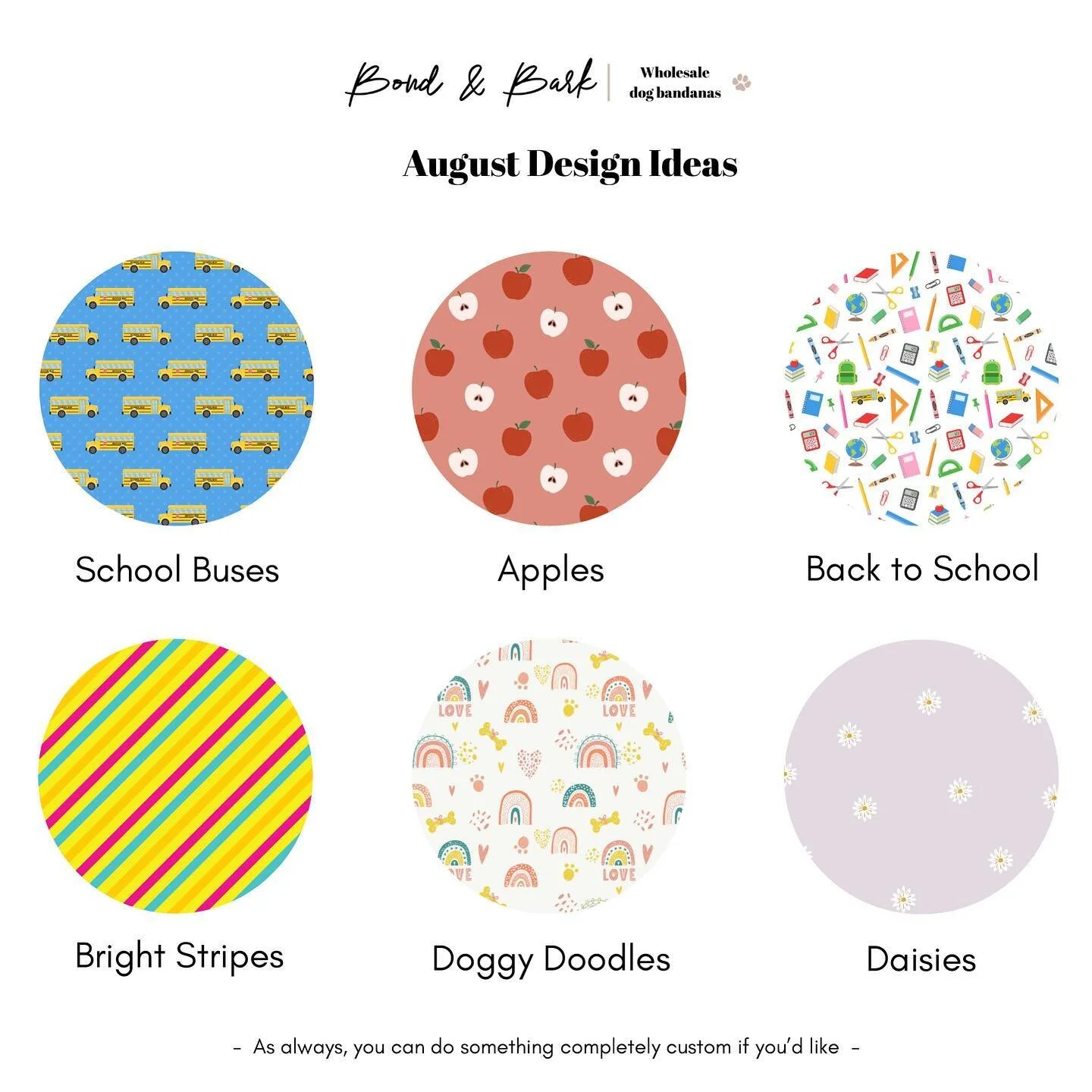 August designs are here! The theme is back-to-school and summer fun ☀️We can&rsquo;t wait to hear which one&rsquo;s your favorite!