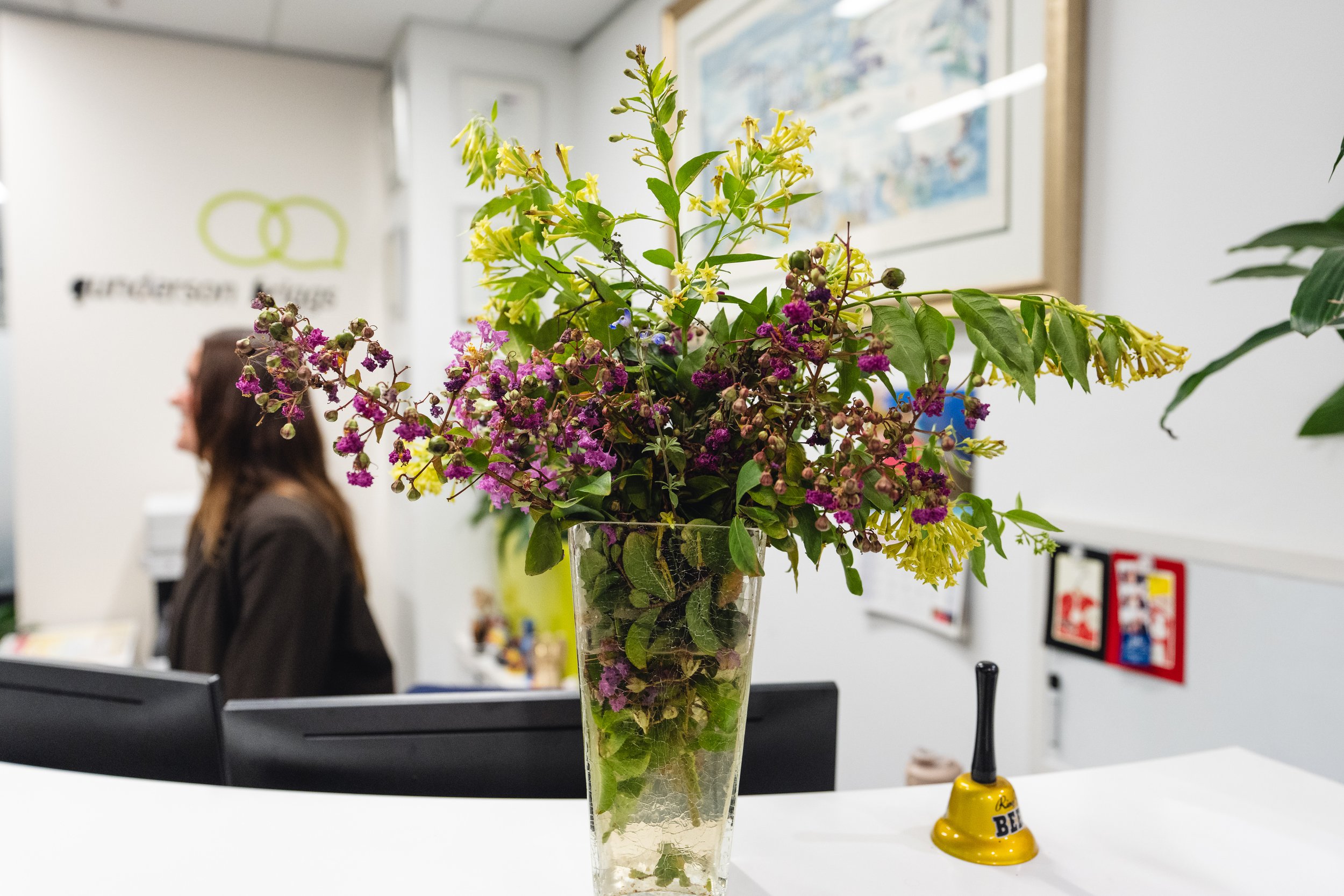 Flowers front desk - GM in background.jpg