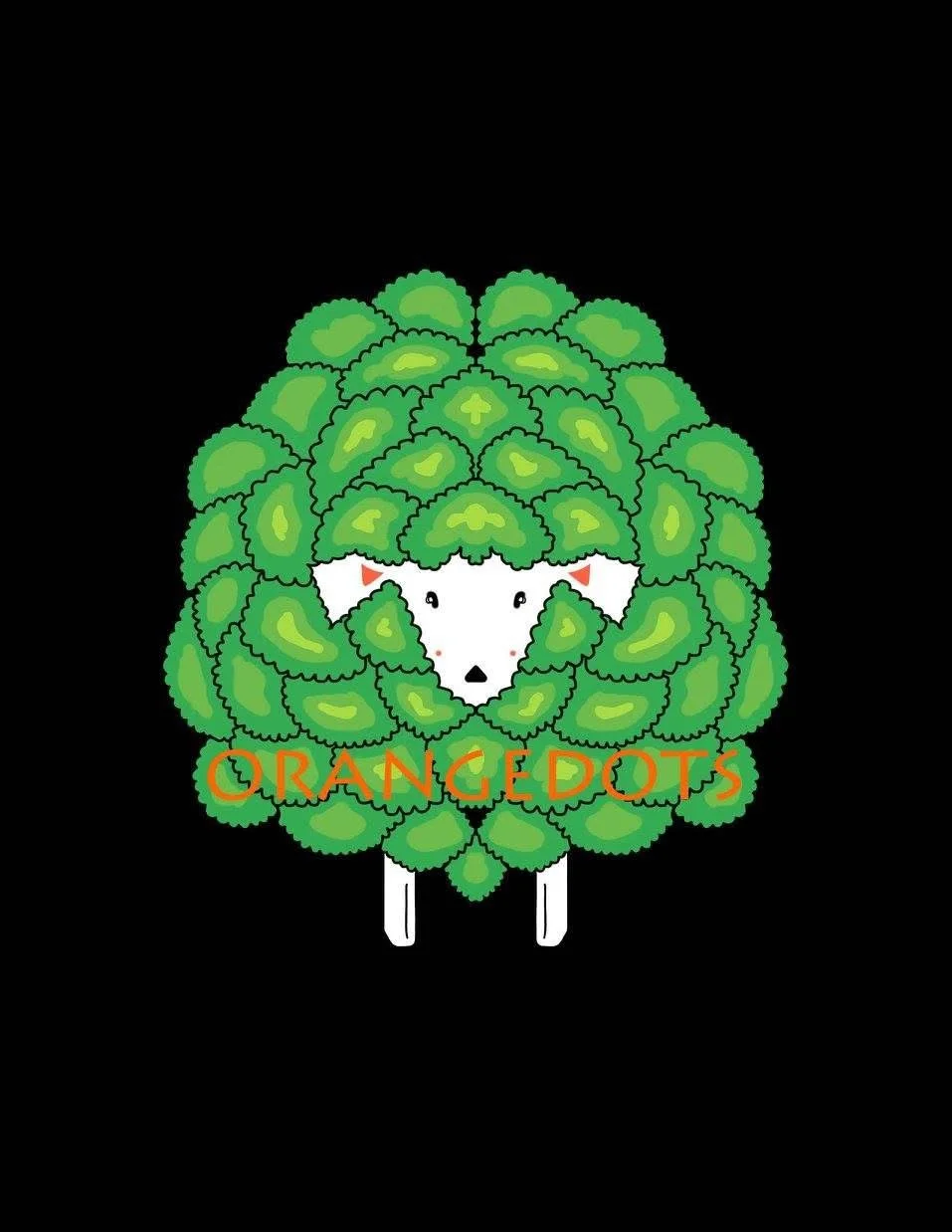 Orange Dots was born when my son said "Mom, is this sheep? It looks like Broccoli".