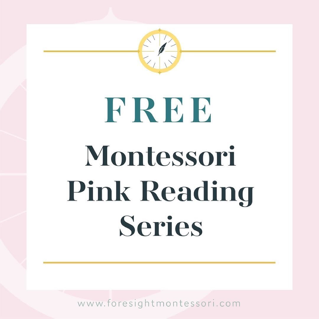 #repost @foresight.montessori
・・・
Get the COMPLETE MONTESSORI PINK READING SERIES for FREE!! 

Pink Reading is the beginning of reading, it&rsquo;s your foundation. Just like anything else you want to have a strong foundation for your child to be set