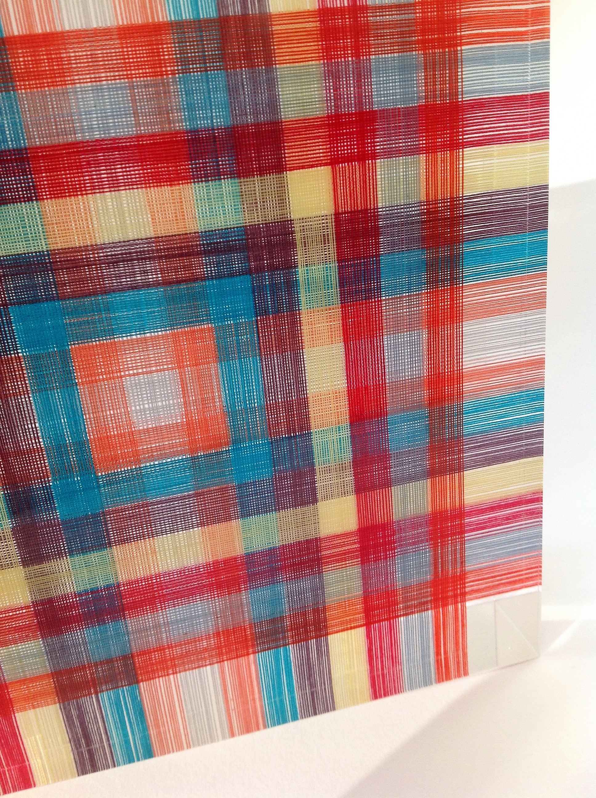 'Check' 2013. Cotton encapsulted in acrylic resin.
