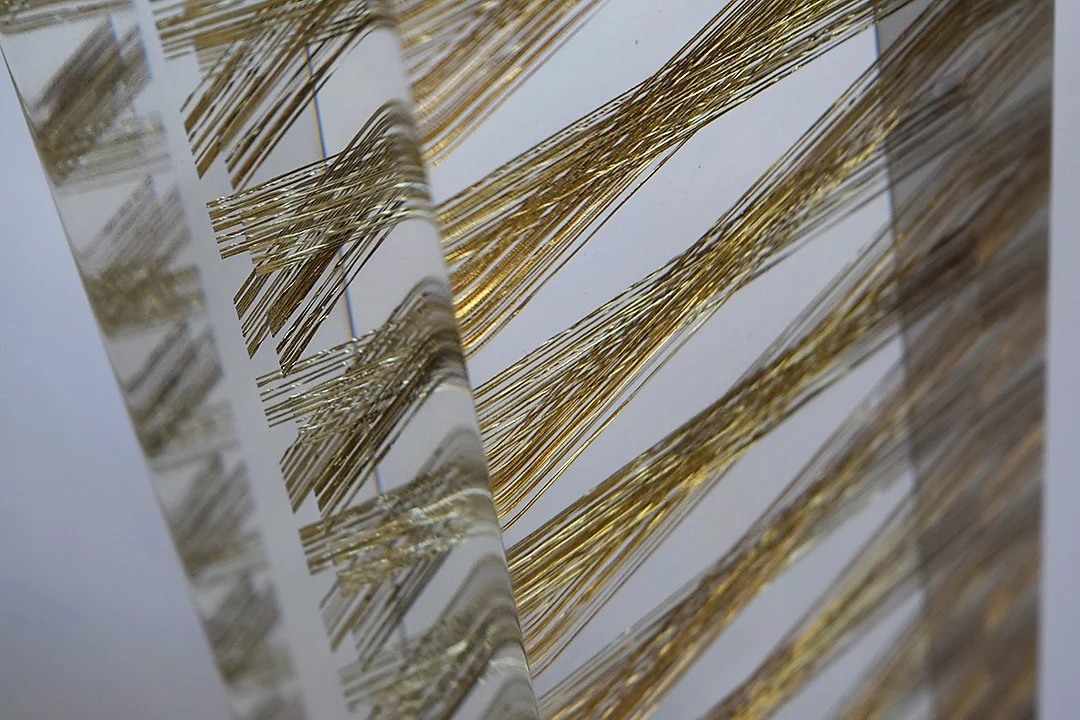 'Gold Lattice' 2015. Lurex cast in acrylic resin.
