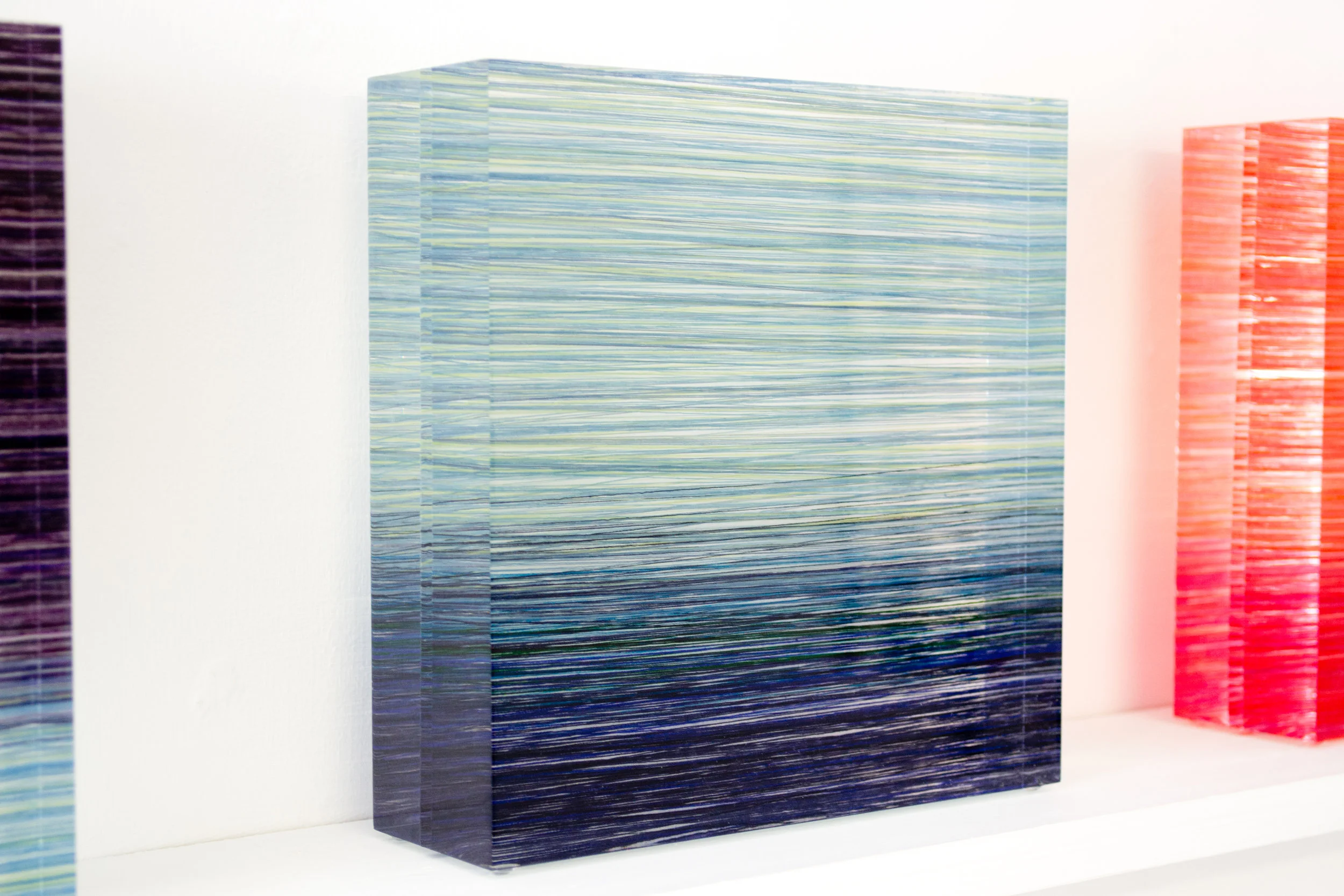 Loose Threads, 2013. Cotton and silk encapsulated in acrylic resin. Photo by Iain Perry.