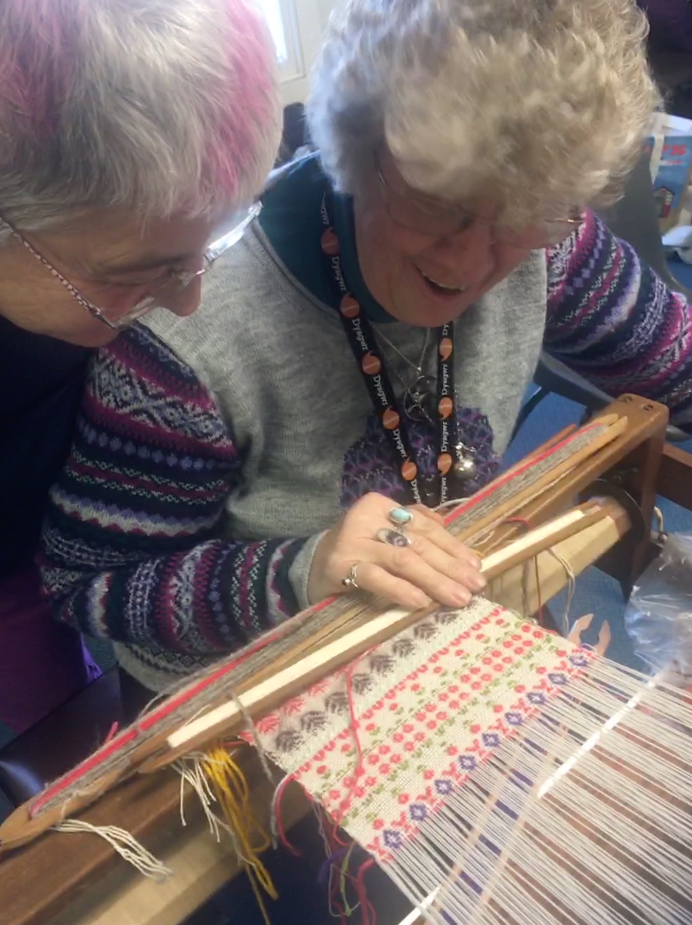 Brocade pattern weaving workshop, Pembrokeshire Guild of Weavers, Spinners and Dyers, 2018.