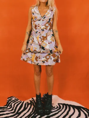 colorful floral mini dress The Megan Floral Mini Dress x-small / Green