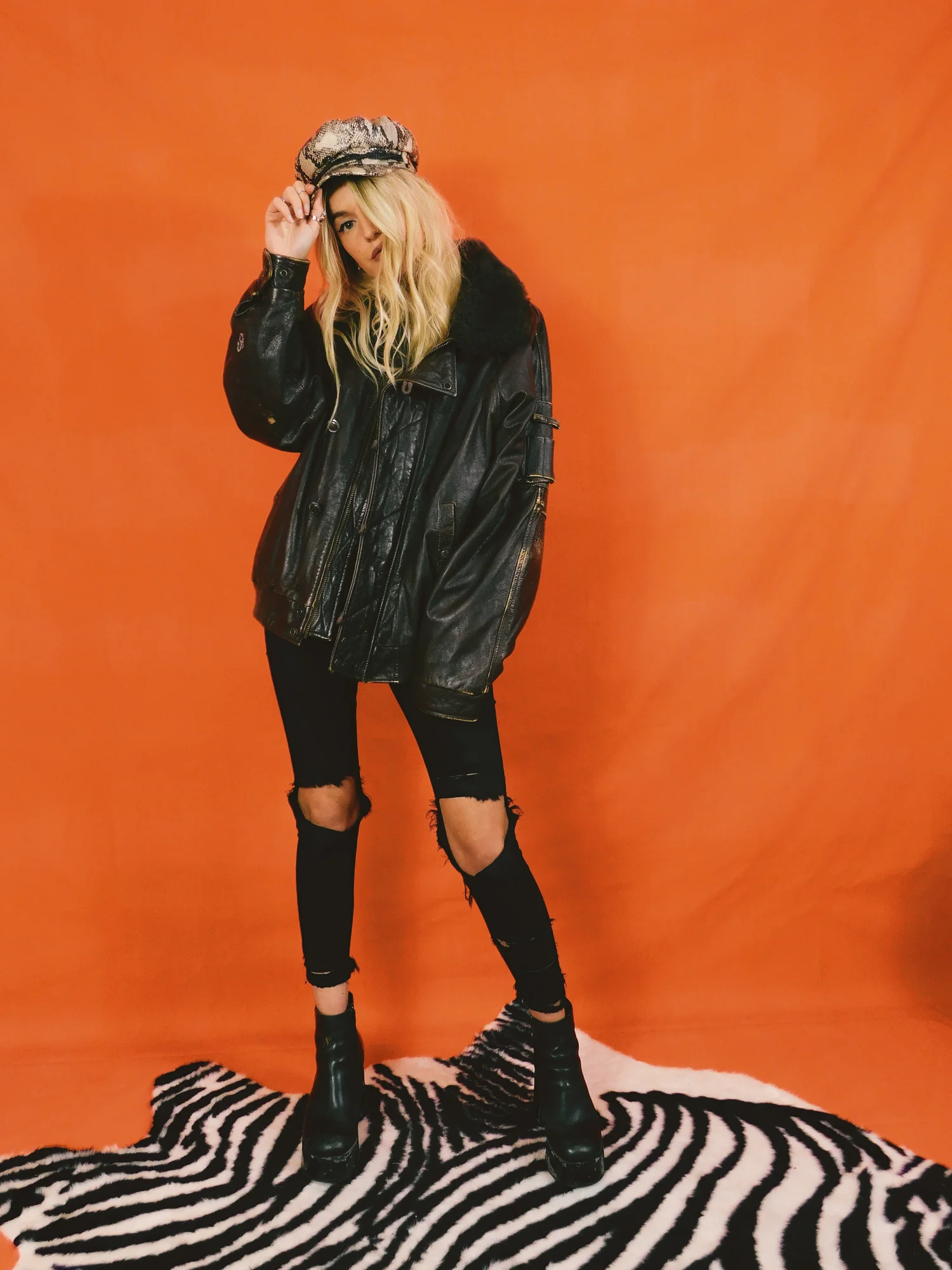 TOP GUN HUN : Vintage 80s Premium Genuine Leather & Shearling 