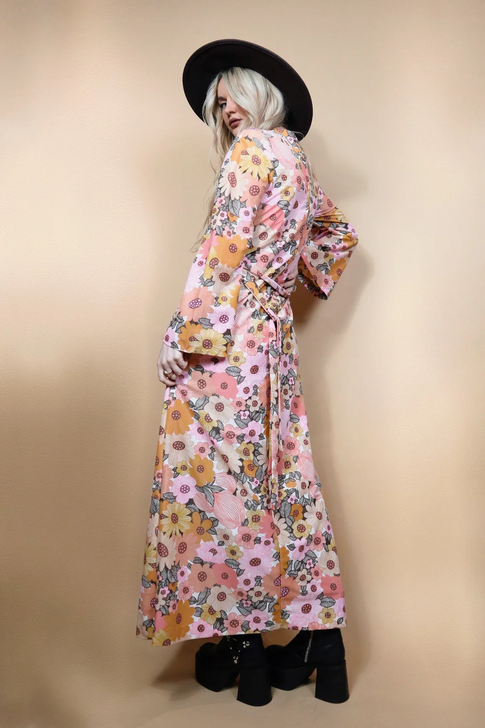 chinese dress ladies Vintage 60's Don Luis De Espana Maxi Dress + Jacket Set – Opal Pineapple main image 0