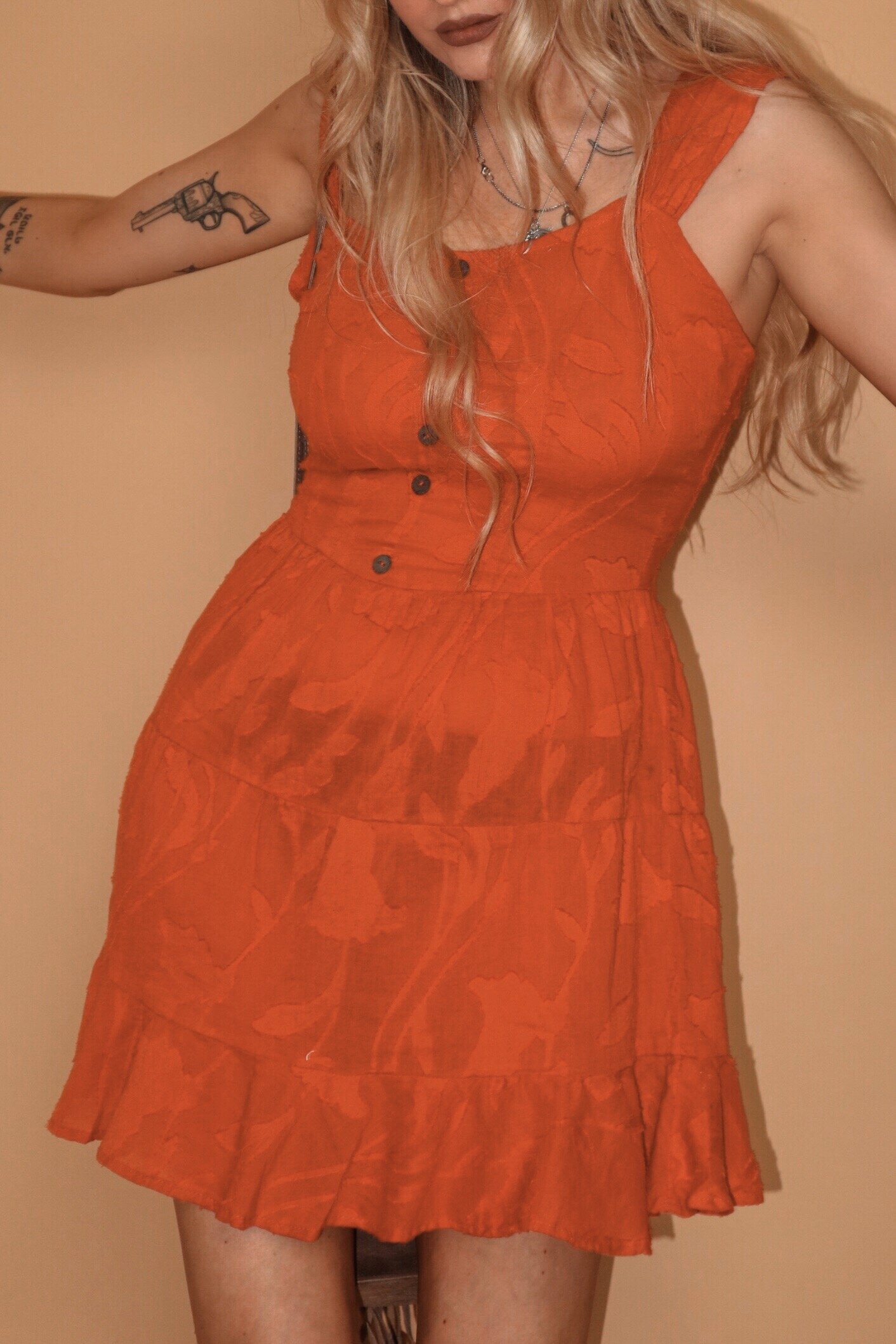 girls burnt orange dress