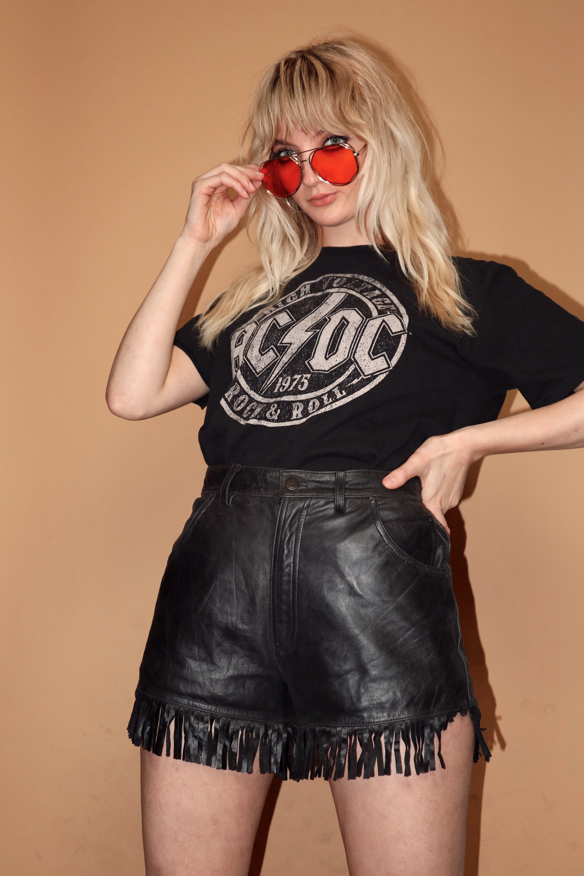 HIGH VOLTAGE : Vintage ACDC Black Iconic Band t-shirt - LARGE 